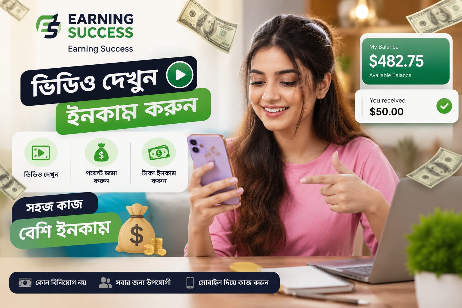 Watching Ads Income